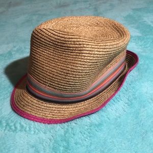 Tweed woven Fedora Hat (with ribbon and a bow!)